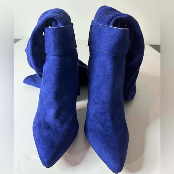 ShoeDazzle Women’s “Darla” Blue Over-the-Knee Heeled Boots Size 8 - Picture 4 of 15